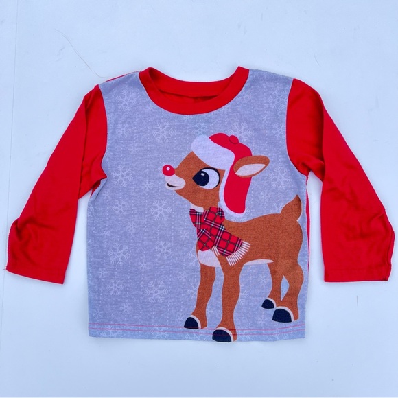EUC Holiday Pajamas with Rudolph Size 3T - Picture 3 of 8